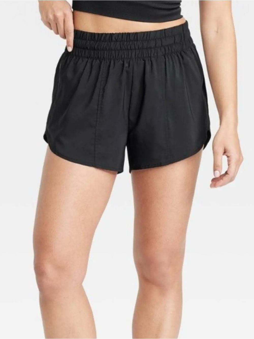 all in motion Women’s Black Elastic Waist 3” Athletic Shorts
